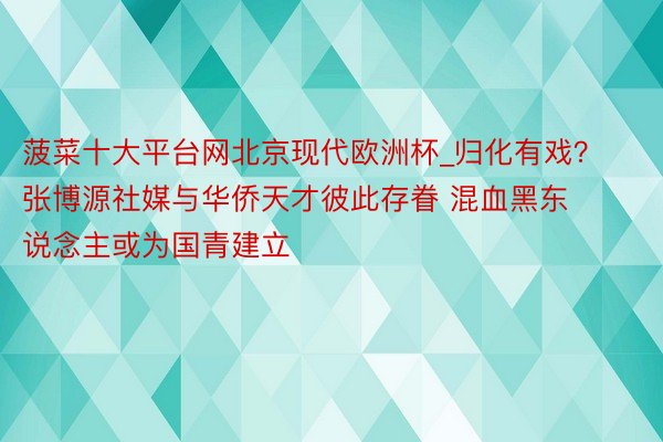 菠菜十大平台网北京现代欧洲杯_归化有戏？张博源社媒与华侨天才彼此存眷 混血黑东说念主或为国青建立